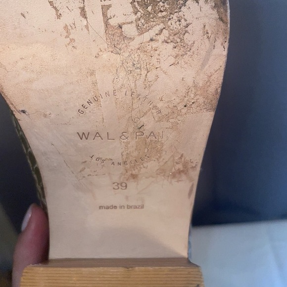 Wal & Pai LA Bolan Square Toe Boot Gold Reptile Women's 39 EU 9 US Brazil - Picture 6 of 13